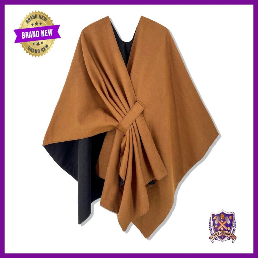 Soft Viscose Polyester Poncho Wrap Shawl Cape One Size Fits Most